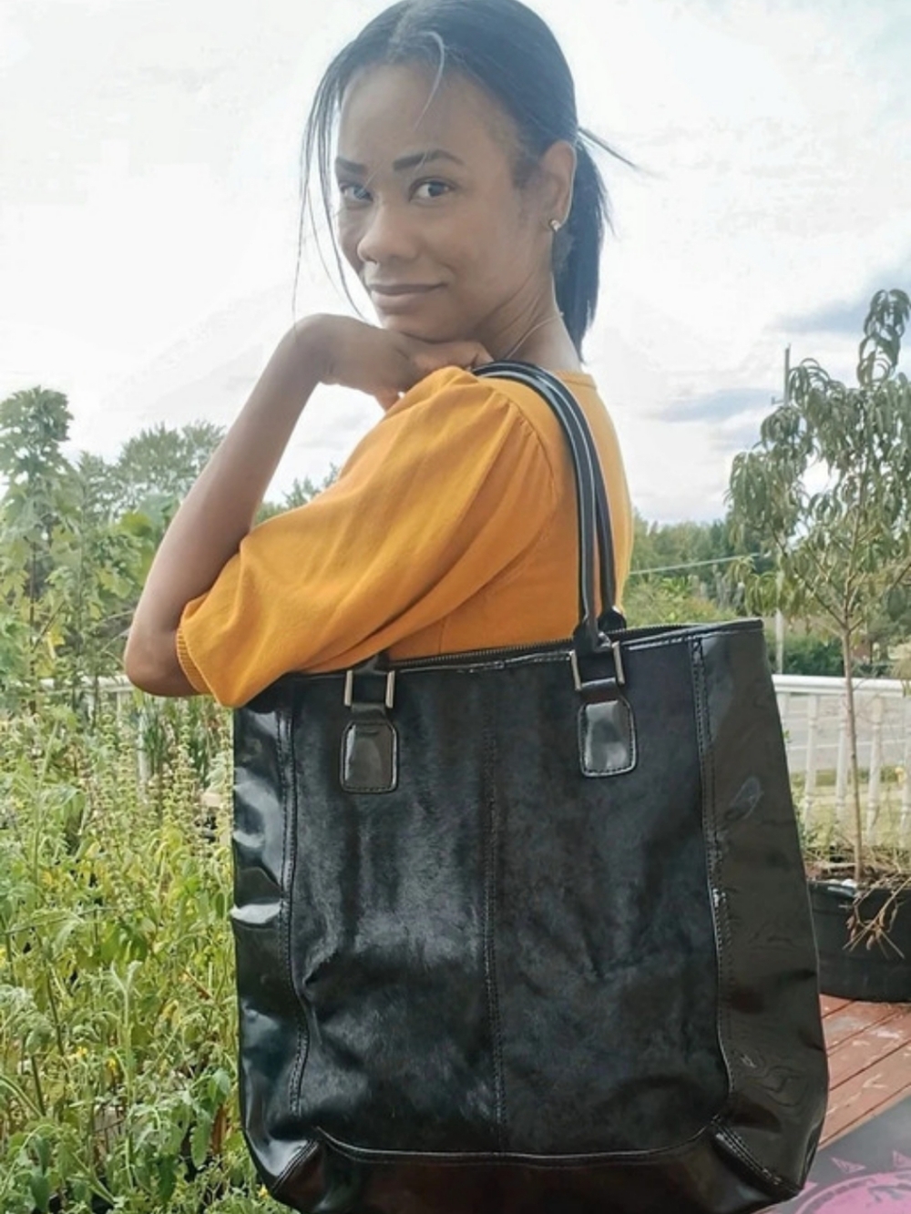 White House Black Market Black Tote